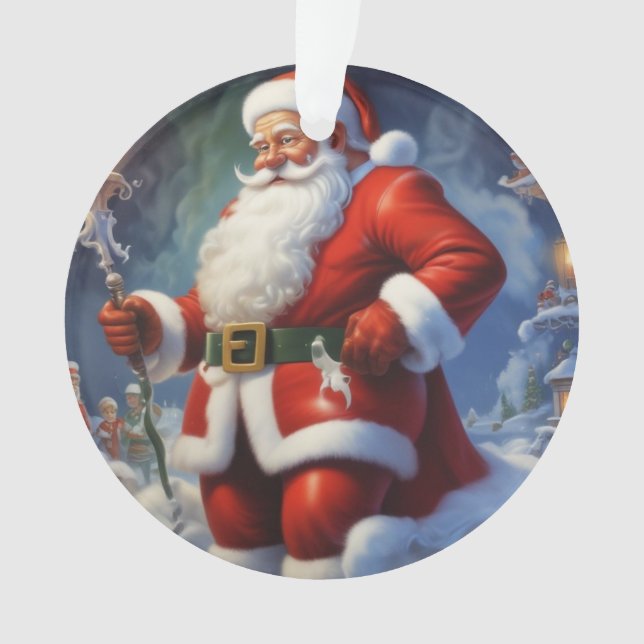 Adorno Santa Cláusula Feliz Navidad Feliz Año Nuevo (Anverso)