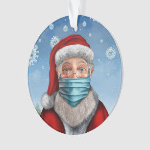 Adorno Santa con máscara facial