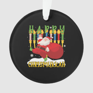 Adorno Santa Happy Chrismukkah Funny Hanukkah Navidades