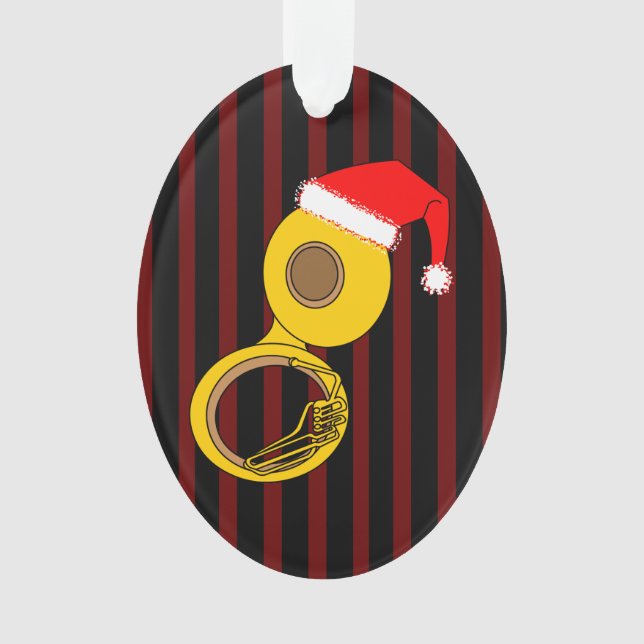 Adorno Santa Hat Tuba Stripes (Anverso)