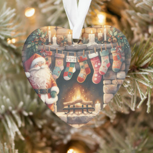 Adorno Santa por la chimenea Navidades Stockings