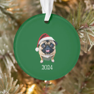 Adorno Santa Pug personalizado