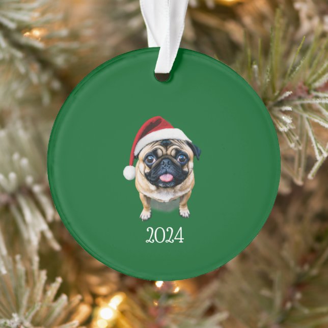 Adorno Santa Pug personalizado (Árbol)