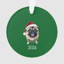 Adorno Santa Pug personalizado