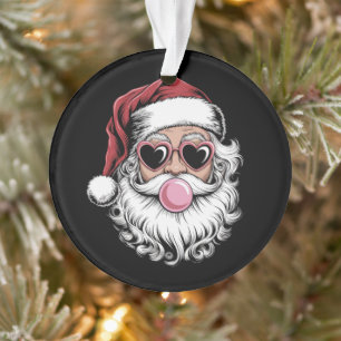 Adorno Santa Retro Con Gafas Soplando Burbuja Navidad 