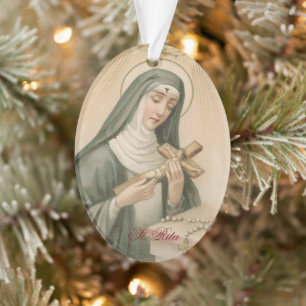 Adorno Santa Rita de Cascia (M 015) Óvalo Acrílico