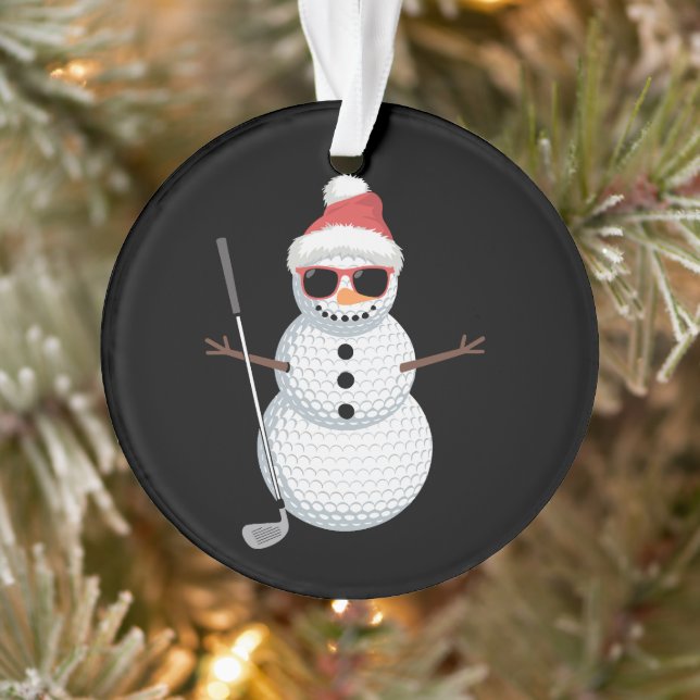 Adorno Santa Snowman Golf Ball Christmas Golfer Gift  (Árbol)