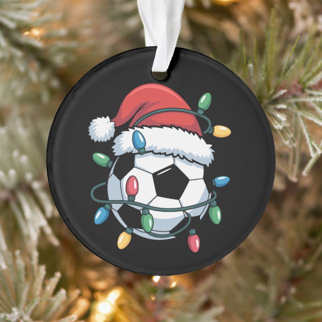 Adorno Santa Soccer Ball Sports Christmas Soccer Player (Árbol)