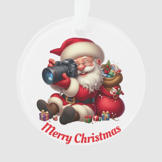 Adorno Santa tomando fotos única (Anverso)