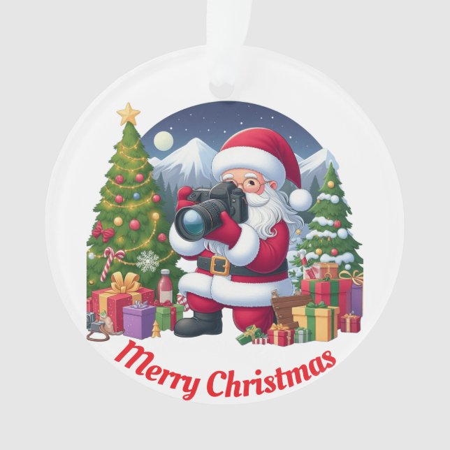 Adorno Santa única tomando fotos (Anverso)