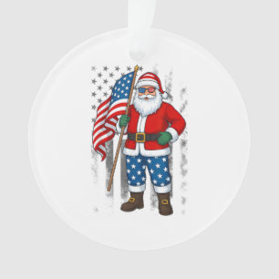 Adorno Santa USA Bandera Americana Navidad En Julio Feliz