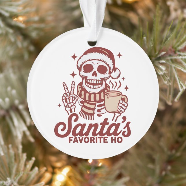 Adorno Santa's Favorite Ho Skeleton Snarky Christmas  (Árbol)