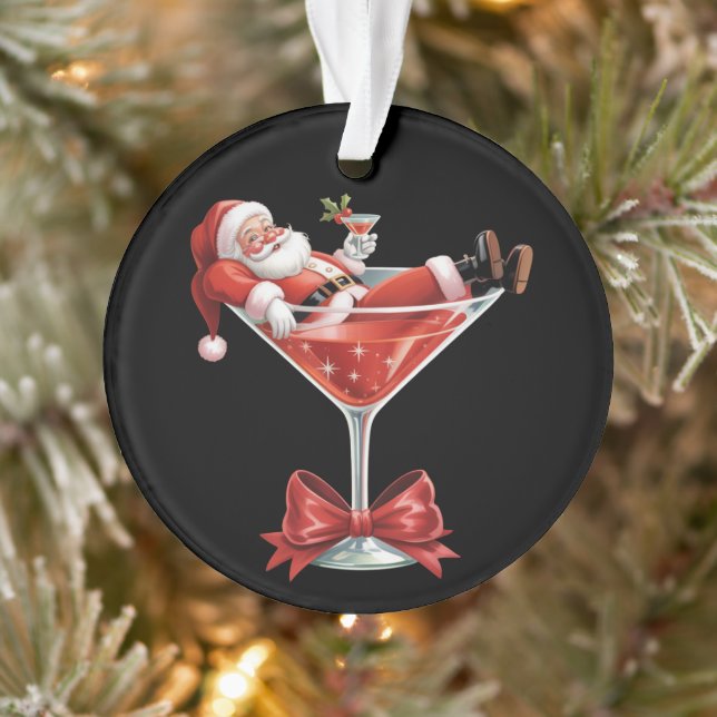 Adorno Santa's Hot Mess Christmas Martini Funny Santa  (Árbol)