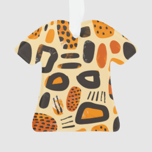 Adorno "Savanna Pop: Vibes tribales en Naranja y negro"