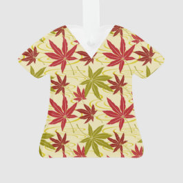 ADORNO SCRUBS DE ESTAMPADO DE ARCE JAPONÉS EN CREMA