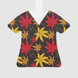 ADORNO SCRUBS DE ESTAMPADO DE ARCE JAPONÉS EN NEGRO