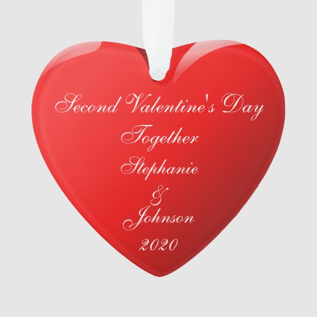 Adorno Segundo El día de San Valentín, nombres rojo coraz (Anverso)