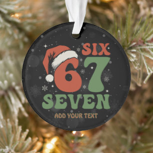 Adorno Seis Siete 67 Gorro de Santa Divertido Navidad Xma