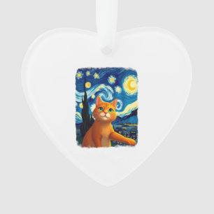 Adorno Selfie de gato naranja Noche estrellada Mamá gato