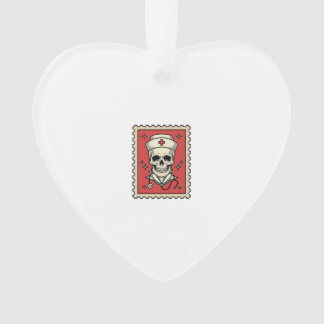 Adorno Sello divertido de enfermera calavera retro_1