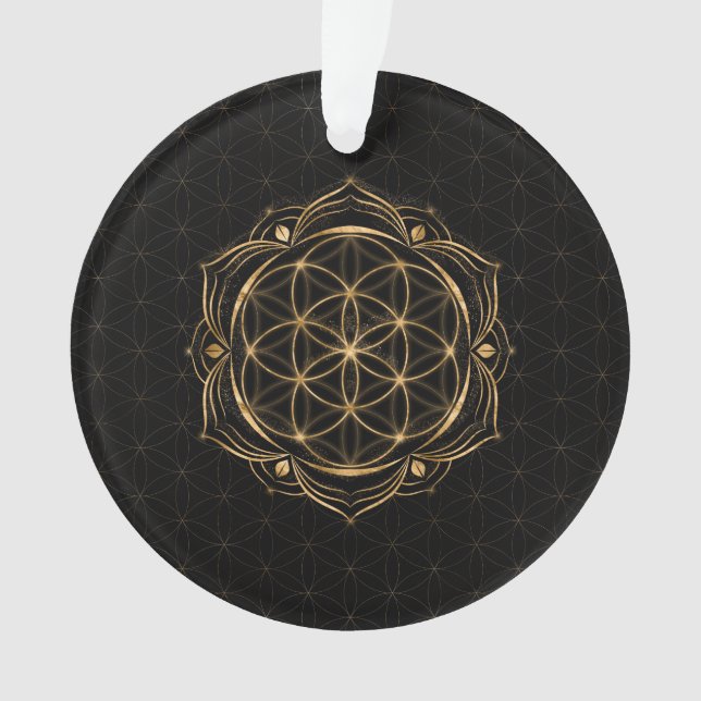 Adorno Semilla de vida en Lotus - Geometría sagrada (Anverso)