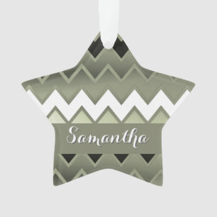 Adorno Sencillamente ZigZag - Verde oliva