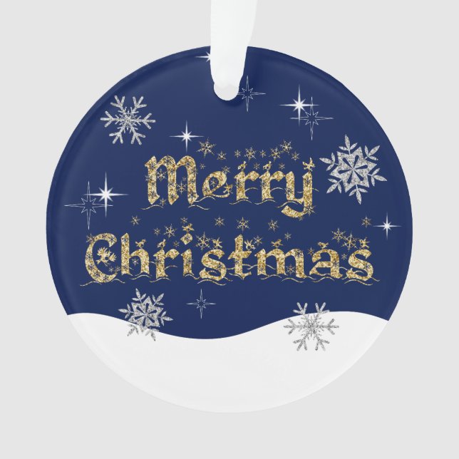 Adorno Sencillo Purpurina elegante de Navidades espumosos (Anverso)