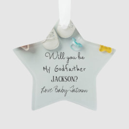 Adorno Serás mi padrino Navidades Star Ornament