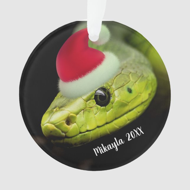 Adorno Serpiente de árbol verde en honor a Santa Hat