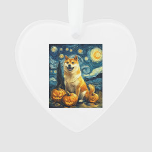 Adorno Shiba Inu Perro Lindo Halloween Jack O Lantern Cal