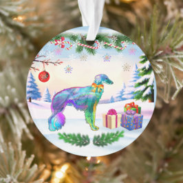 Adorno Silken Windhound Navidad