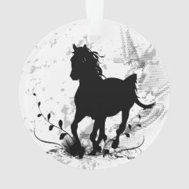 Adorno Silueta, caballo negro