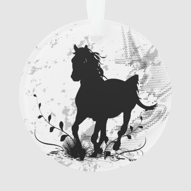 Adorno Silueta, caballo negro (Reverso)