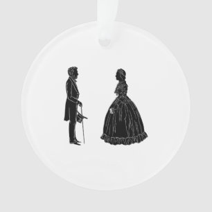 Adorno silueta de abraham lincoln mary todd lincoln