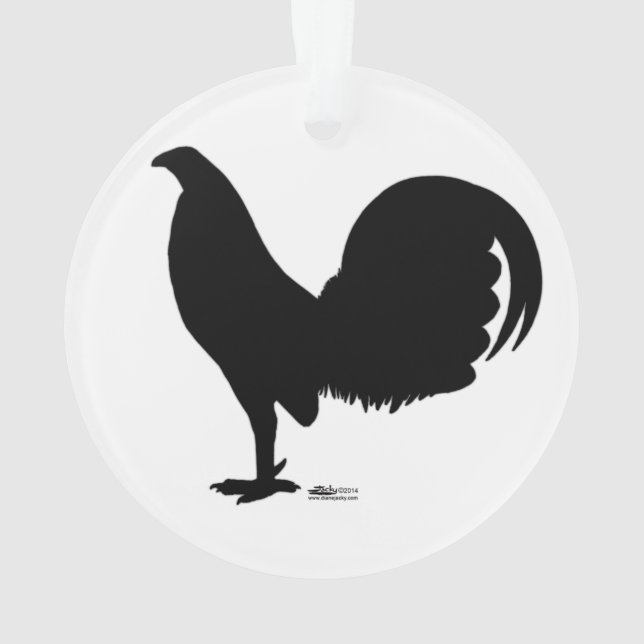 Adorno Silueta del gallo del gallo de pelea (Reverso)