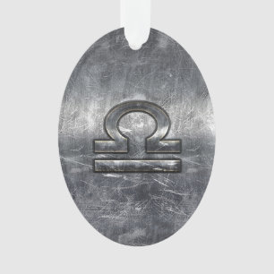 Adorno Simbol libra zodiaco estilo acero plateado