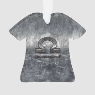 Adorno Simbol libra zodiaco estilo acero plateado