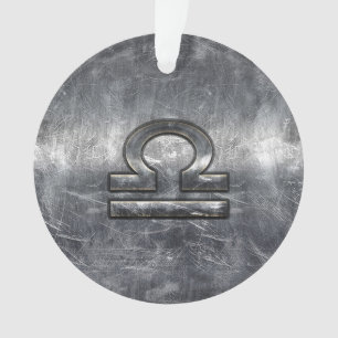 Adorno Simbol libra zodiaco estilo acero plateado
