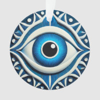 Símbolo abstracto del ojo malvado azul
