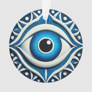 Adorno Símbolo abstracto del ojo malvado azul