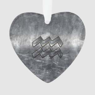 Adorno Símbolo acuario Acero grunge de plata con problema