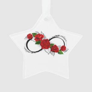 Adorno Símbolo de infinito con rosas rojas