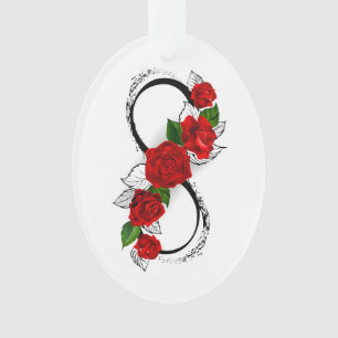 Adorno Símbolo de Infinito con Rosas Rojas