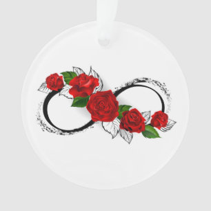 Adorno Símbolo de infinito con rosas rojas
