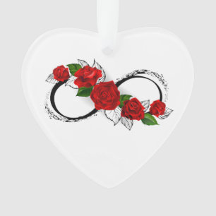 Adorno Símbolo de infinito con rosas rojas