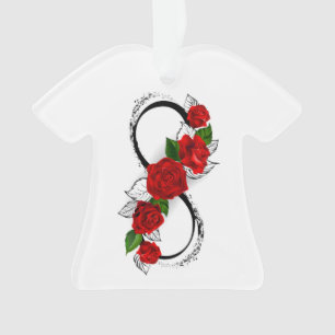 Adorno Símbolo de infinito con rosas rojas
