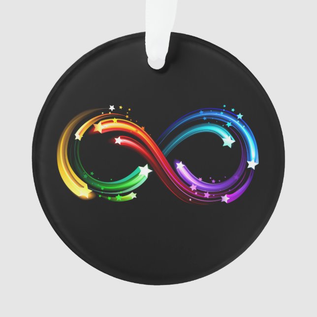 Adorno Símbolo de infinito de cometas de arcoíris (Anverso)