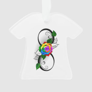 Adorno Símbolo infinito con Rosa arcoiris