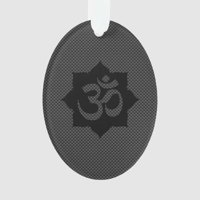 Adorno Símbolo OM Lotus Spirituality in Carbon Fiber Styl (Anverso)