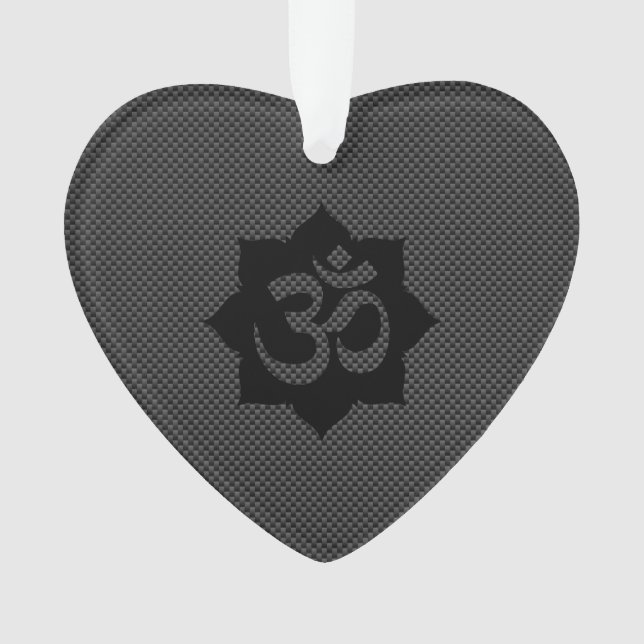 Adorno Símbolo OM Lotus Spirituality in Carbon Fiber Styl (Anverso)